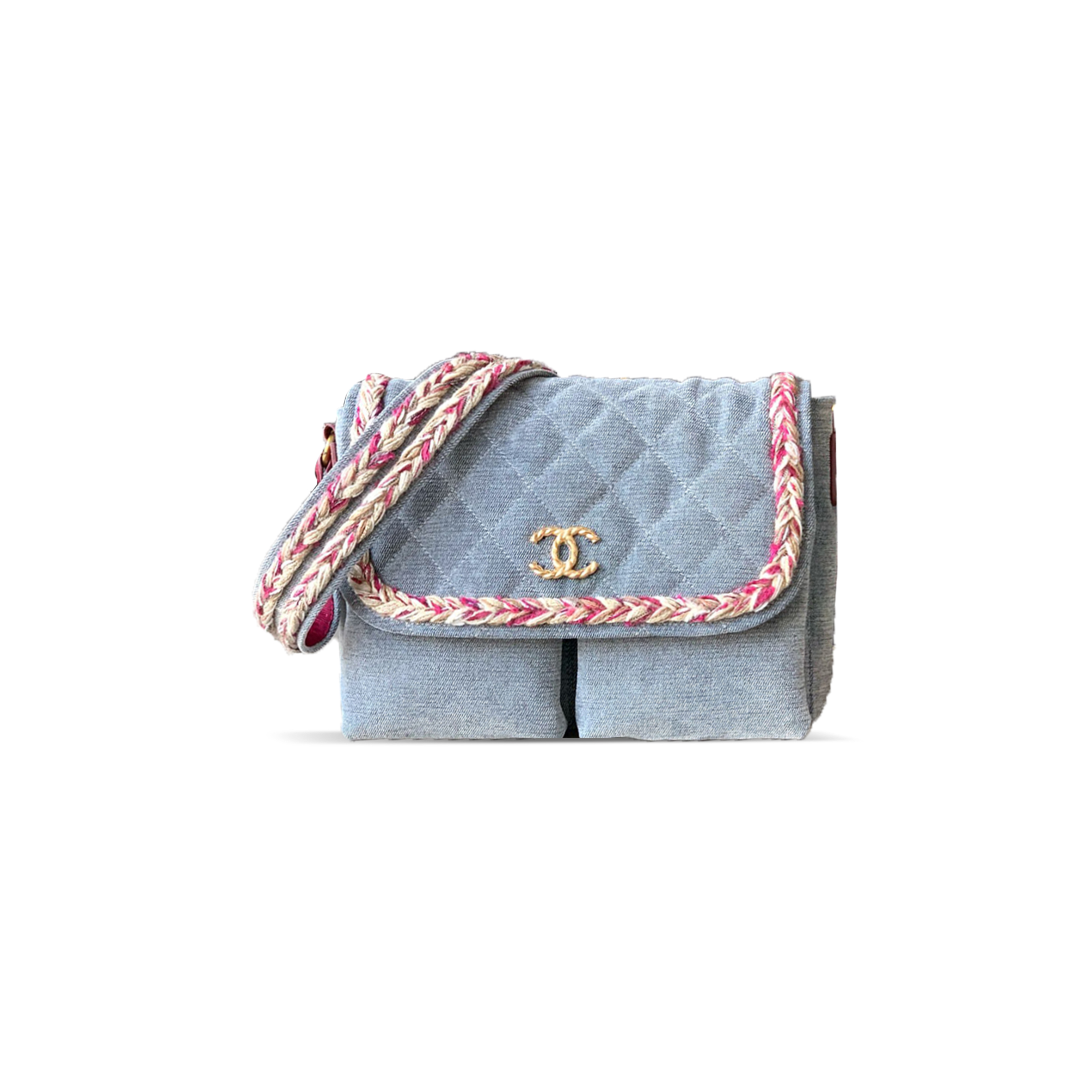 CHANEL DENIM QUILTED MESSENGER 396251 (27*22*8cm)